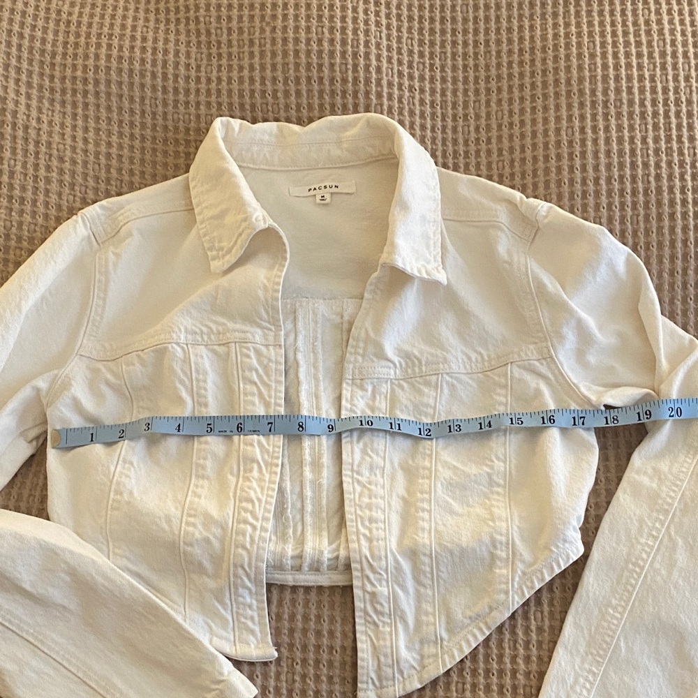 PacSun white cropped Jean Jacket for Women